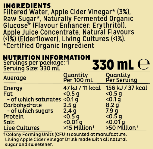 manuka honey & lemon 330ml product label