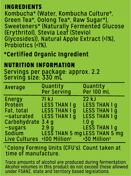 green apple 750ml product label